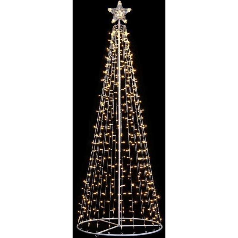 foto del prodotto albero di natale a cono con led in movimento da esterno luce fredda e blu 190 cm