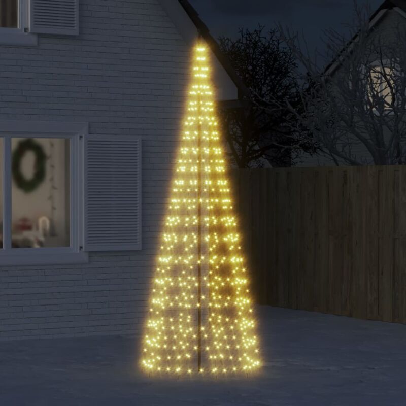 foto del prodotto albero di natale a led su pennone 550 led bianco caldo 300 cm vidaxl
