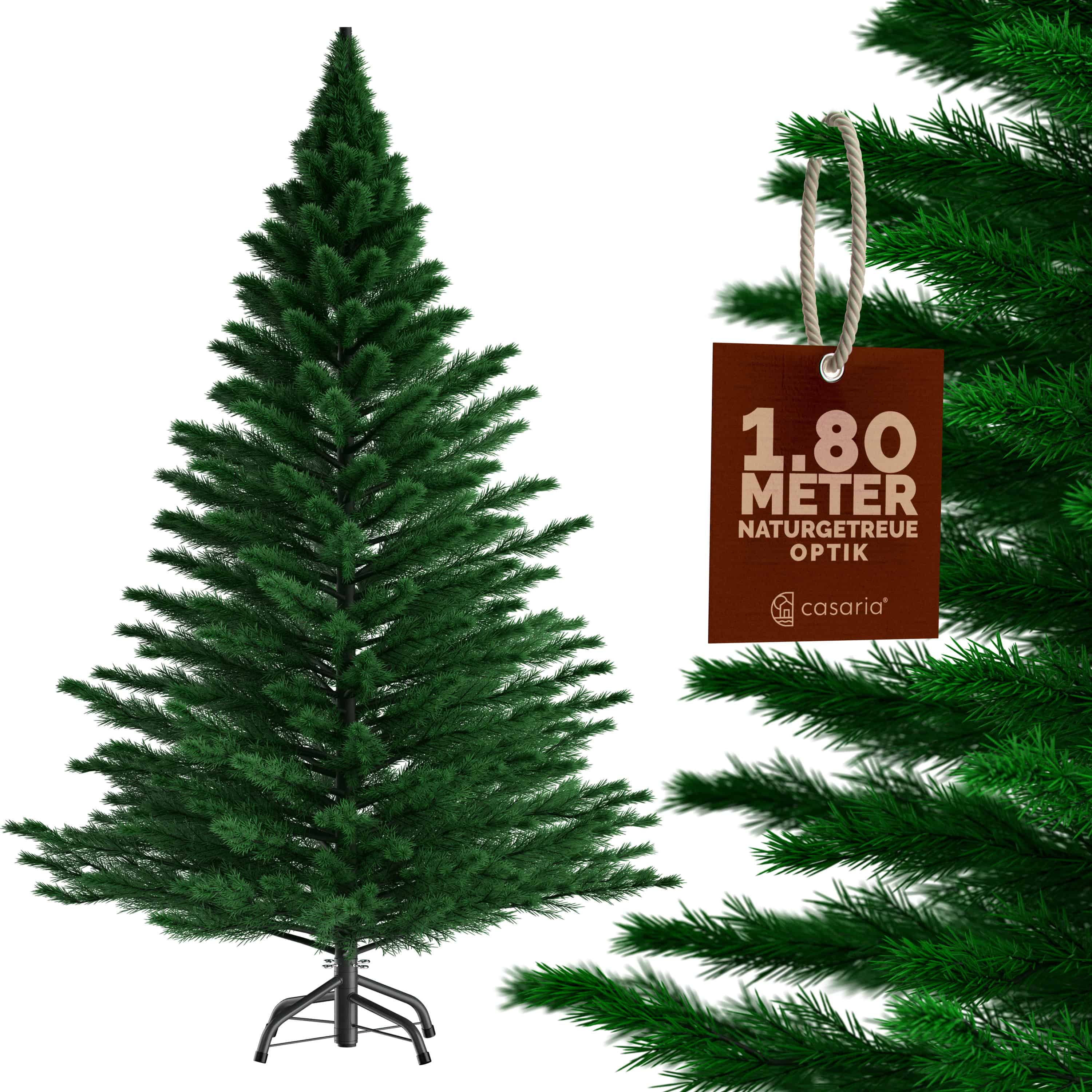 foto del prodotto albero di natale abete artificiale con base 180cm
