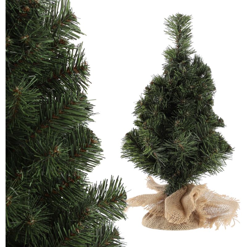 foto del prodotto albero di natale artificiale 40 cm, piccolo abete con 46 rami, mini abete con tela, tavolo in pellicola di pvc, abete artificiale claus 40 cm 