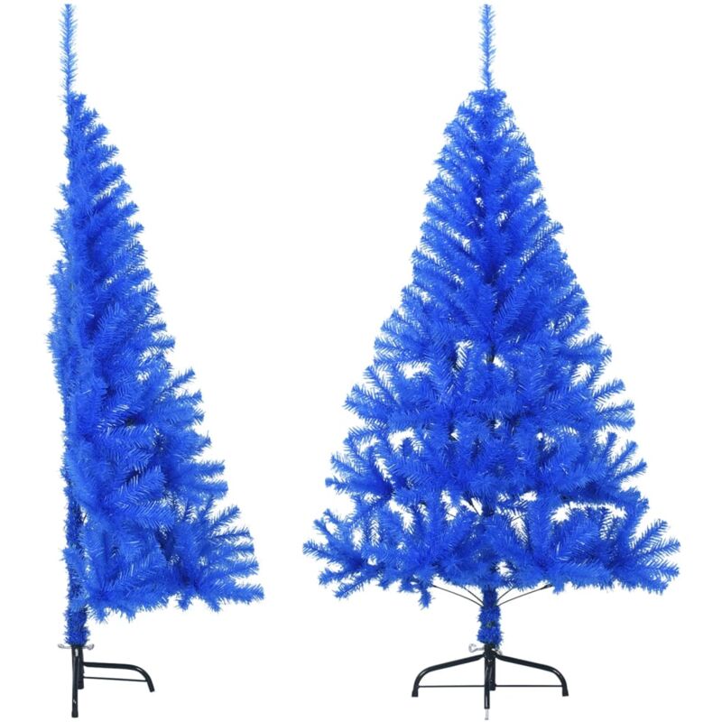 foto del prodotto albero di natale artificiale a met con supporto blu 120 cm pvc vidaxl