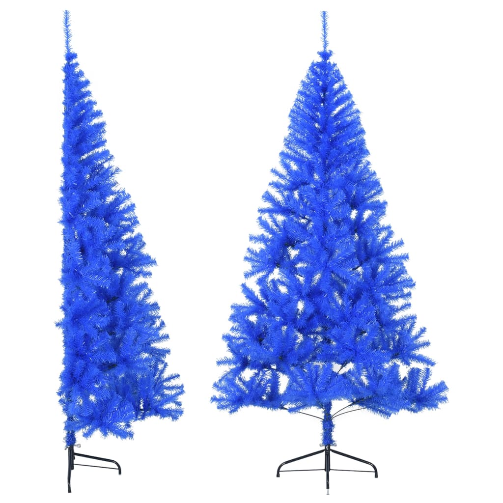 foto del prodotto albero di natale artificiale a met con supporto blu 180 cm pvc