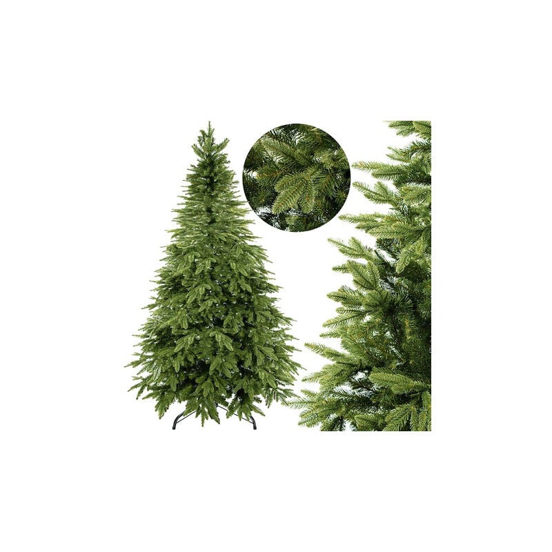 foto del prodotto albero di natale artificiale abete naturale 150 cm incl. supporto per albero di natale materiale pe pvc stampaggio ad iniezione springos