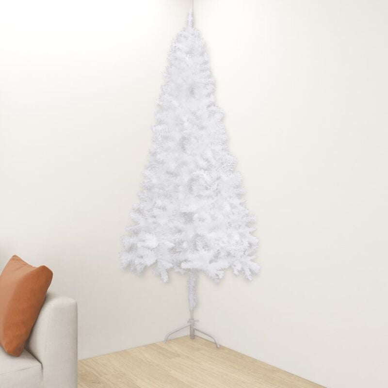 foto del prodotto albero di natale artificiale ad angolo bianco 210 cm pvc vidaxl