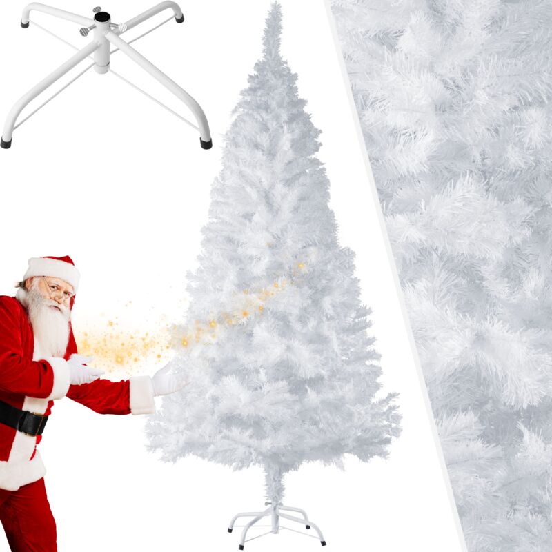 foto del prodotto albero di natale artificiale bianco con sostegno in metallo alberi di natale slim bianco, albero di natale bianco, abete finto 180 cm