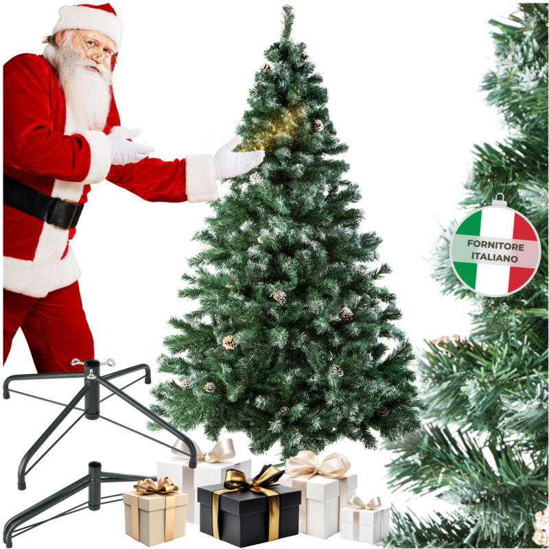 foto del prodotto albero di natale artificiale con sostegni in metallo e pigne 180 cm albero di natale con pigne, alberi di natale con le pigne, albero con pigne