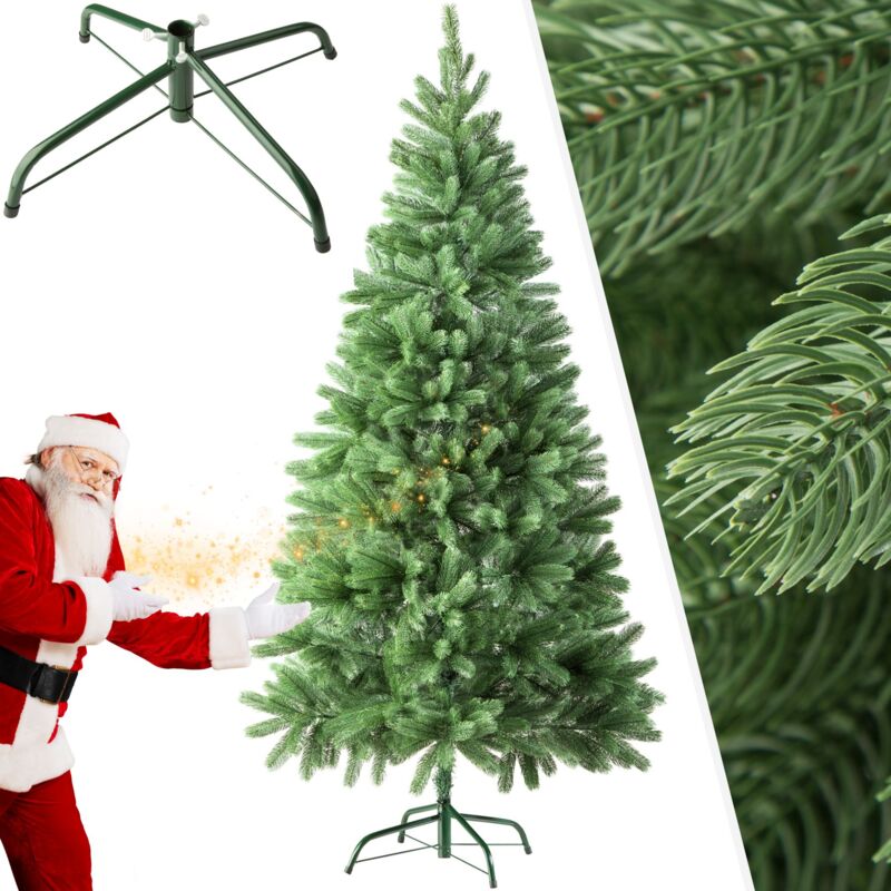 foto del prodotto albero di natale artificiale con sostegno in metallo pressofusione albero di natale pe, albero di natale finto realistico, albero di natale in pvc