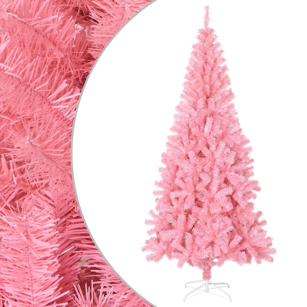 foto del prodotto albero di natale artificiale con supporto rosa 210 cm pvc