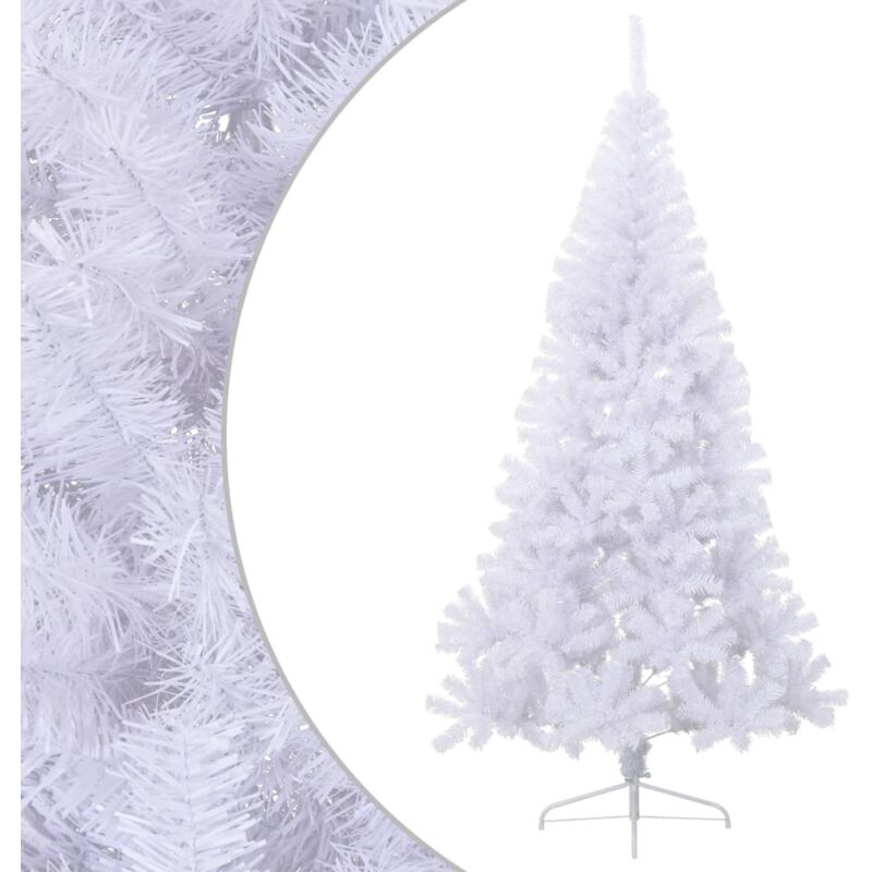 foto del prodotto albero di natale artificiale met con supporto bianco 210cm pvc vidaxl