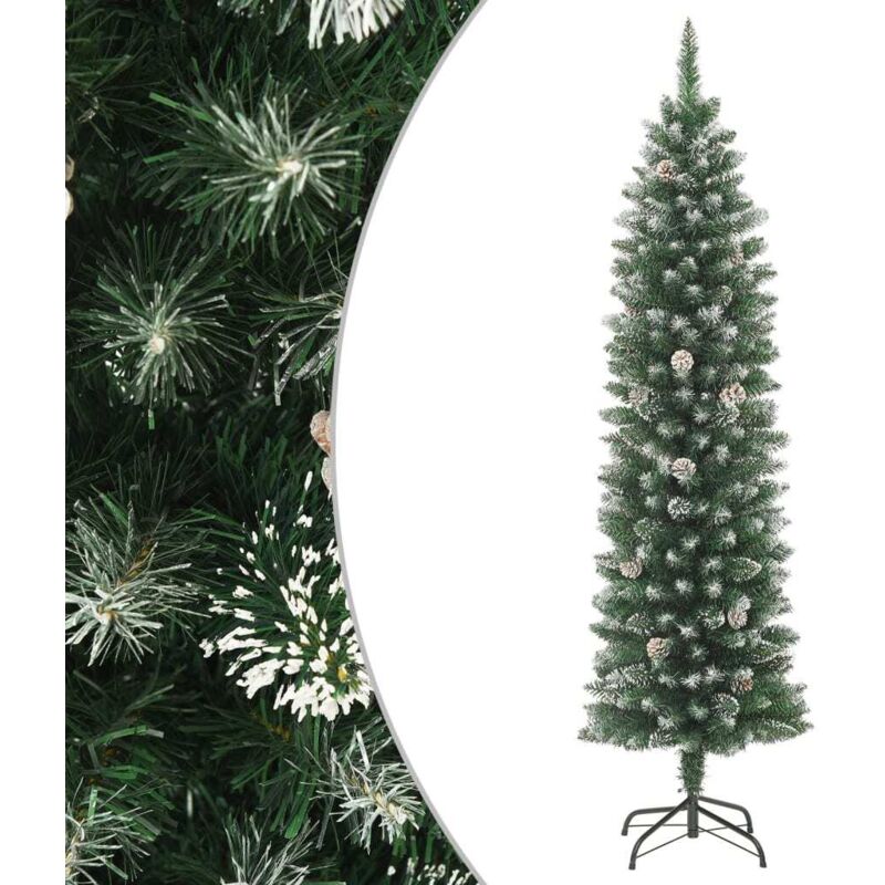 foto del prodotto albero di natale artificiale sottile con base 120 cm pvc vidaxl