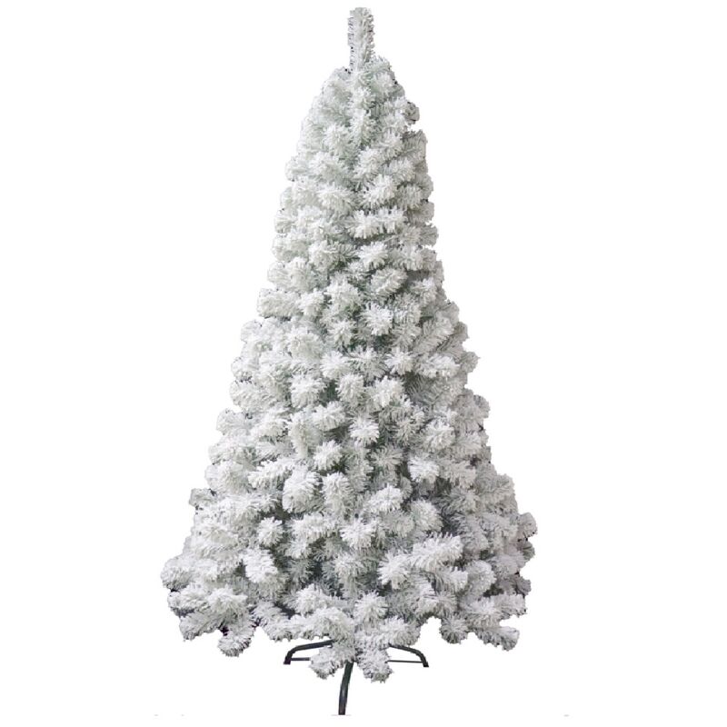 foto del prodotto albero di natale bianco innevato pan di zucchero alto 180 ricco di 455punte pvc magia natalizia elegante apertura ad ombrello