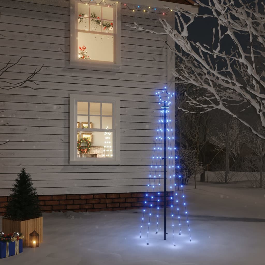foto del prodotto albero di natale con puntale blu 108 led 180 cm