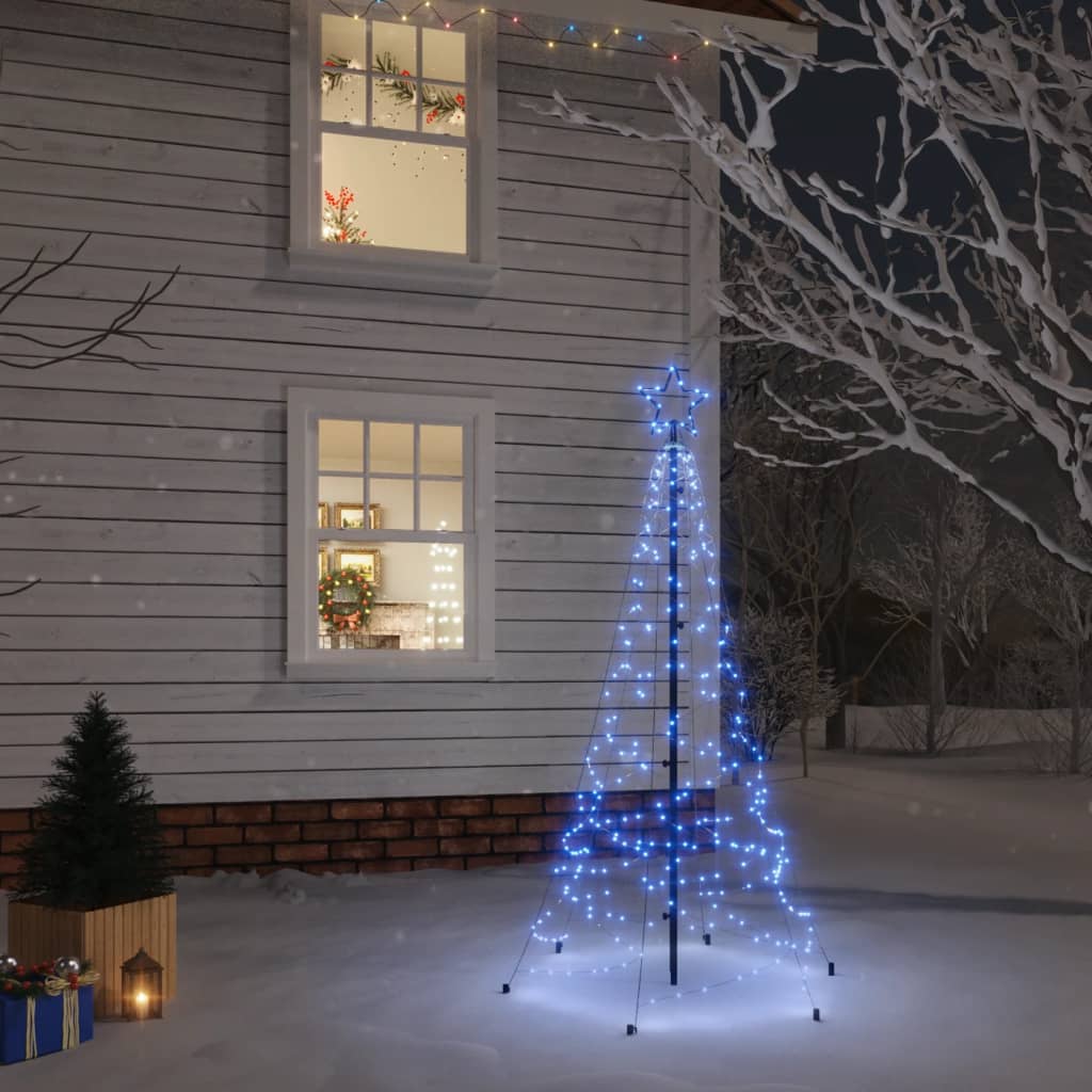 foto del prodotto albero di natale con puntale blu 200 led 180 cm