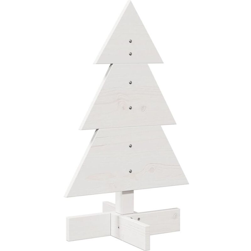 foto del prodotto albero di natale decorativo bianco 60 cm legno massello di pino vidaxl