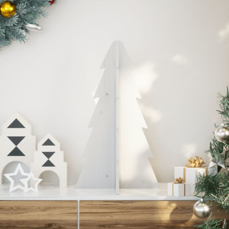 foto del prodotto albero di natale decorativo bianco 69,5 cm in legno di pino vidaxl