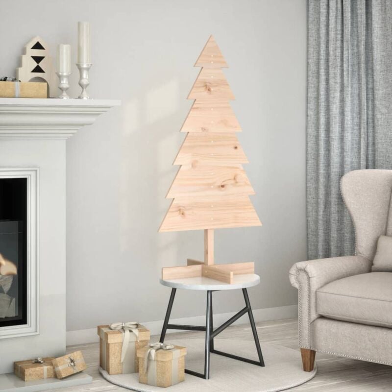 foto del prodotto albero di natale decorativo in legno 120 cm legno massello pino vidaxl