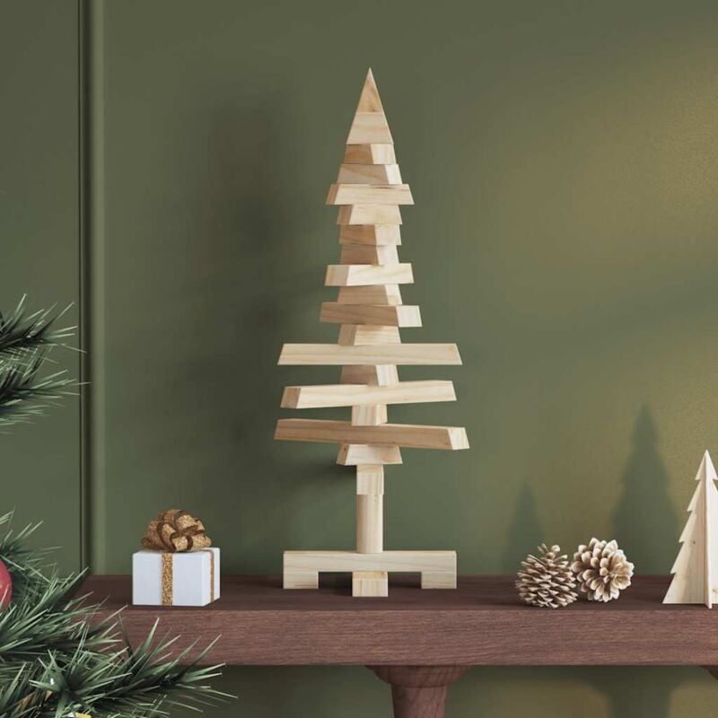 foto del prodotto albero di natale decorativo in legno 60 cm legno massello pino vidaxl