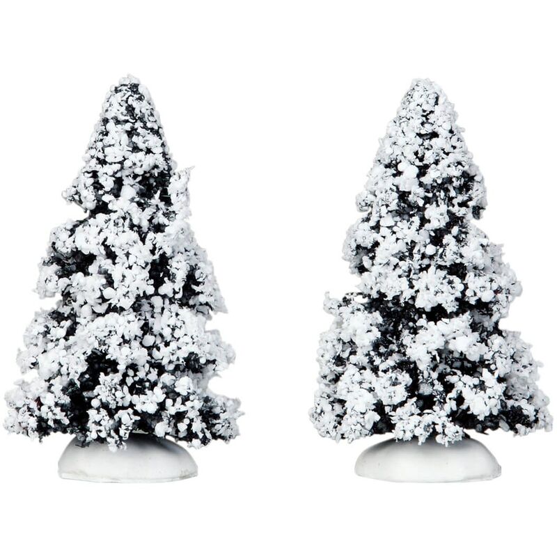 foto del prodotto albero di natale evergreen, accessori per villaggio di natale, set di 2 pezzi