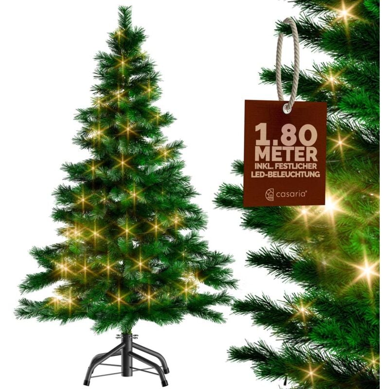 foto del prodotto albero di natale finto 140 150 180cm incl. supporto metallico abete artificiale incl. lucine led e o decorazioni natalizie mix pe pvc standard 180cm