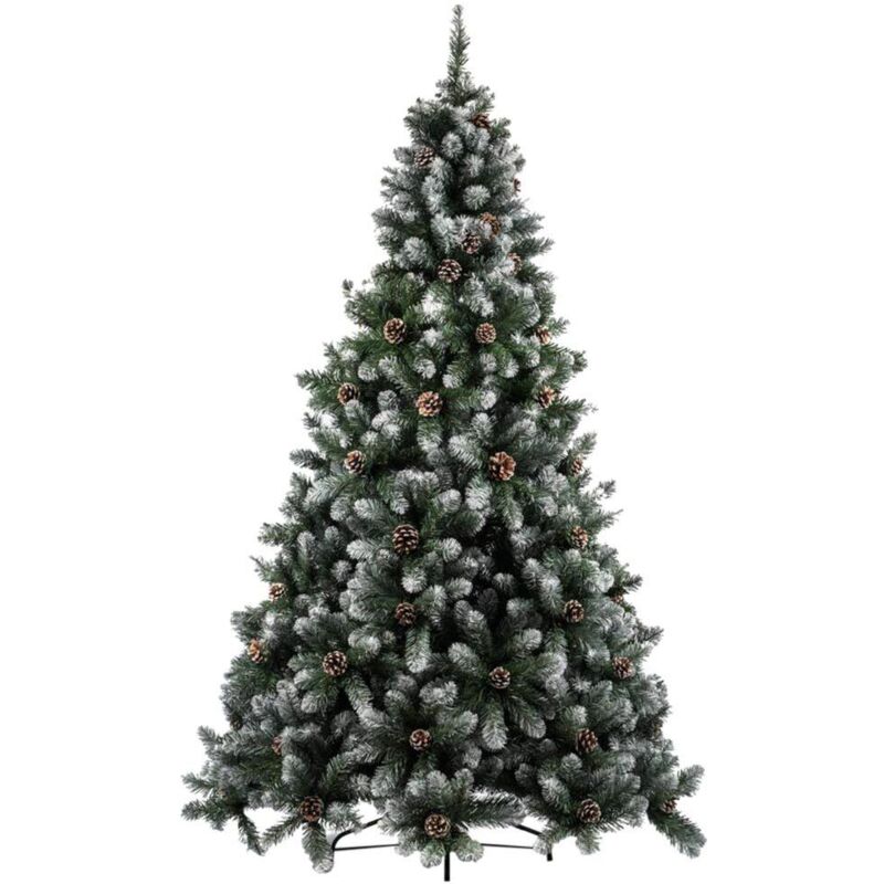 foto del prodotto albero di natale innevato marilleva 210 cm 1098 rami super folto con pigne