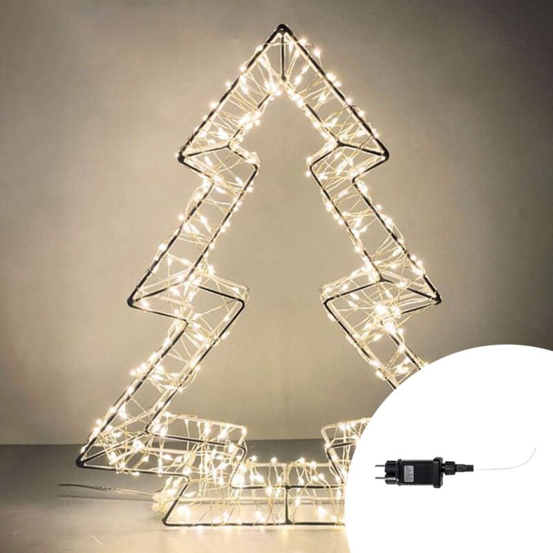 foto del prodotto albero di natale luminoso 25cm 400 led bianco caldo wisdom