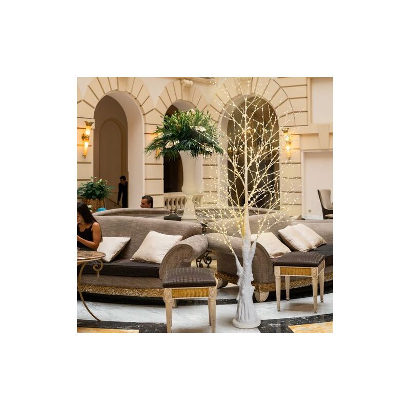 foto del prodotto albero di natale luminoso con 1200 microled decorazione da interno ed esterno h 240 cm luce calda marrone 240 cm