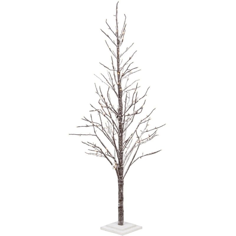 foto del prodotto albero di natale luminoso glad ramo con led a luce calda decorazione da interno 120 cm marrone innevato