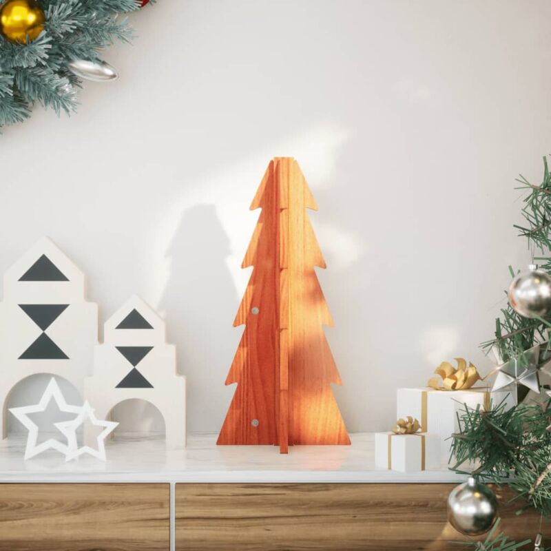 foto del prodotto albero di natale marrone cera 49 cm in legno massello di pino vidaxl