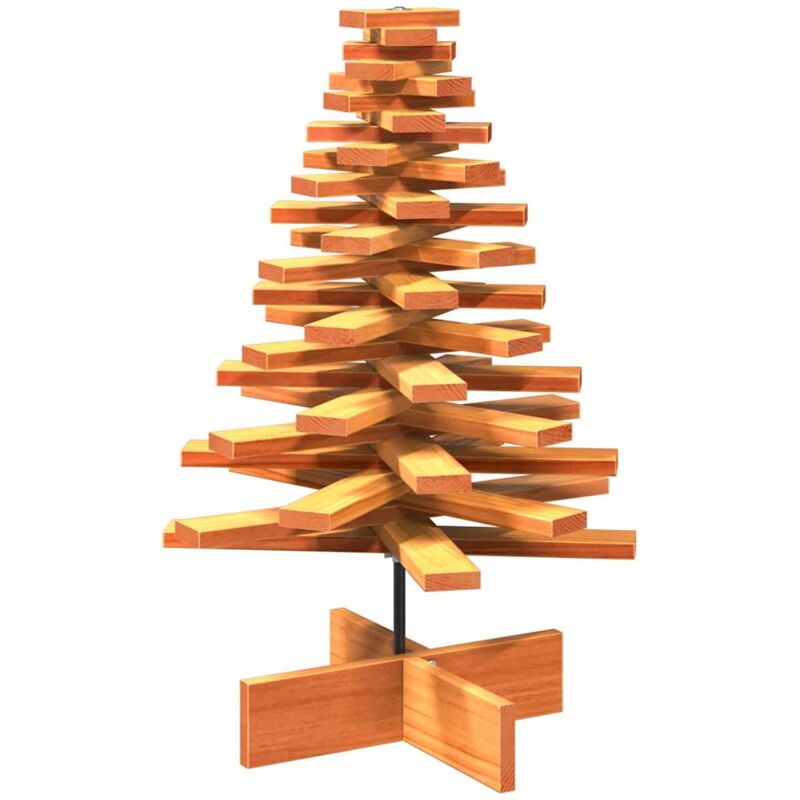 foto del prodotto albero di natale marrone cera 80 cm in legno massello di pino vidaxl