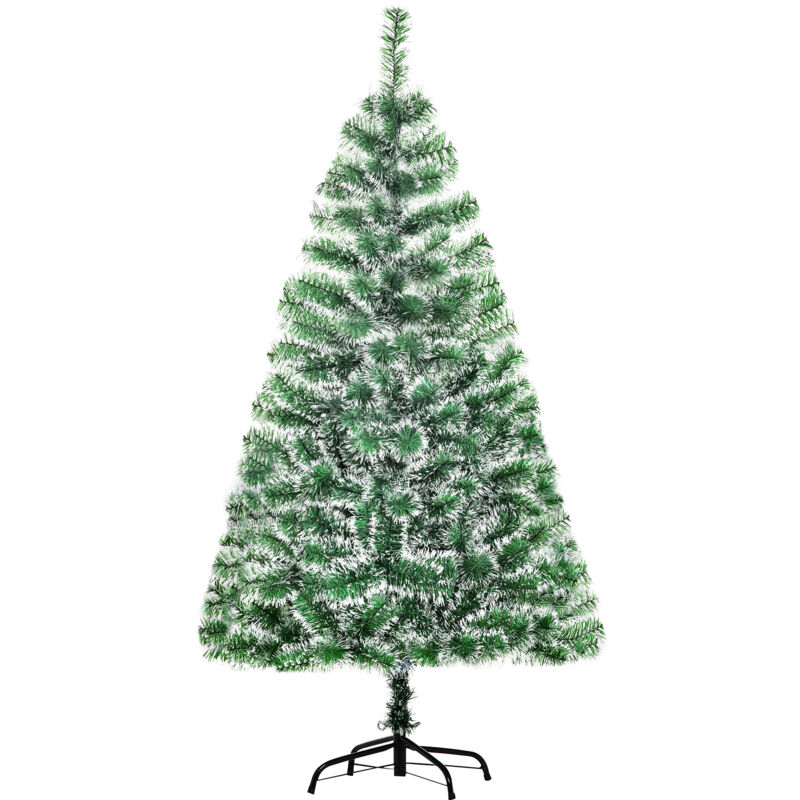 foto del prodotto albero di natale moderno da 416 rami in pet e metallo 75x150cm verde homcom