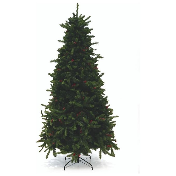 foto del prodotto albero di natale nevada con bacche 240 cm 1600 rami in pvc