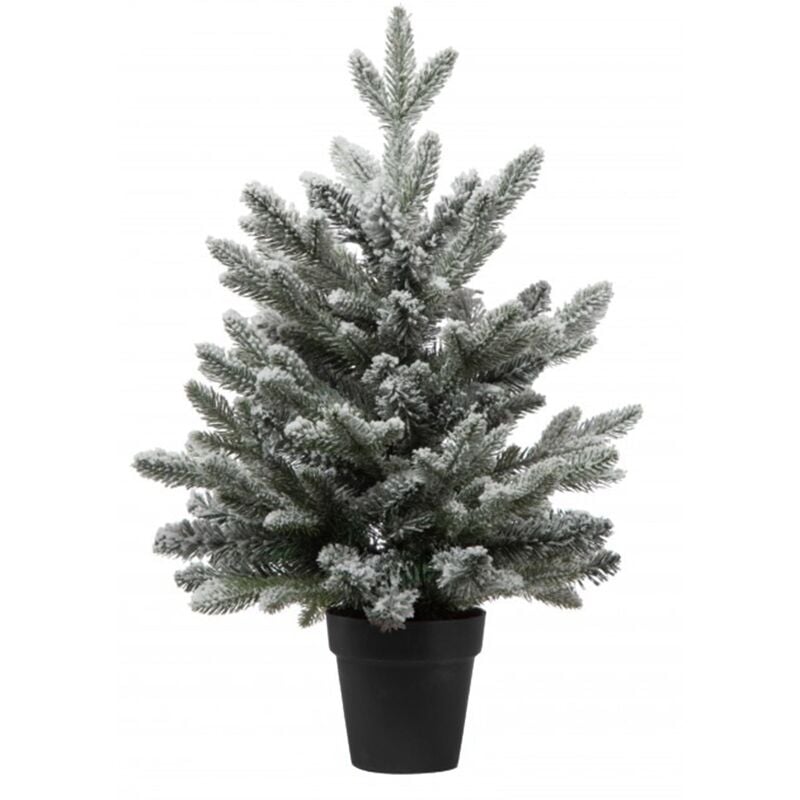 foto del prodotto albero di natale pinetto innevato in pe real touch flock h 60 cm 60 cm