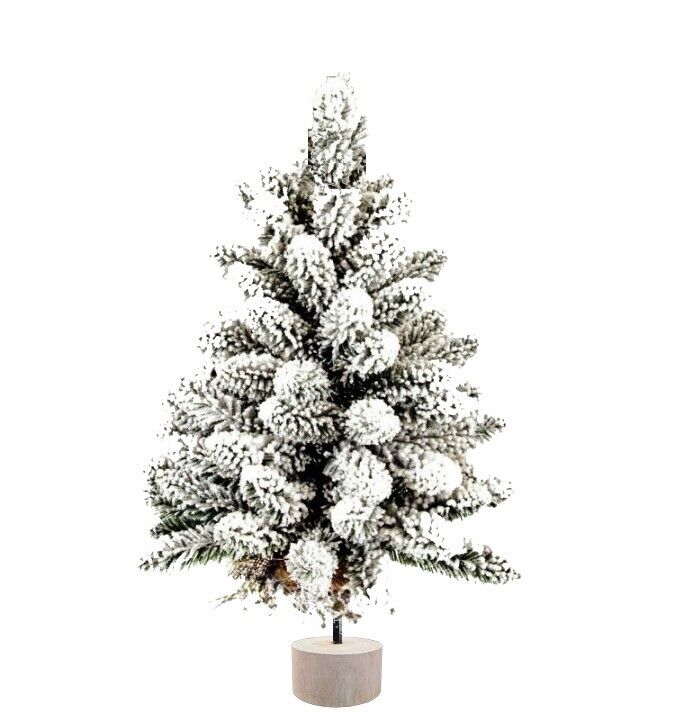 foto del prodotto albero di natale pino verde artificiale innevato piccolo 60 cm con neve basso