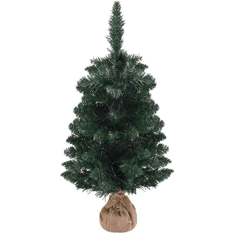 foto del prodotto albero di natale preilluminato con supporto verde 90 cm in pvc vidaxl