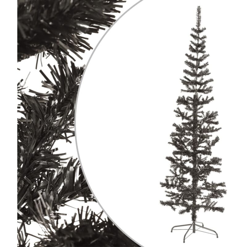 foto del prodotto albero di natale sottile nero 180 cm vidaxl