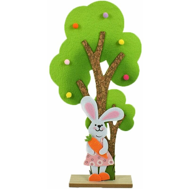 foto del prodotto albero di pasqua con coniglio e carota in feltro addobbi pasquali decorazioni pe colorigenerali celeste