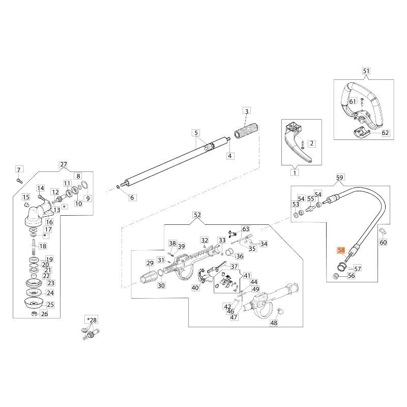 foto del prodotto albero flessibile decespugliatore modelli bcf530 originale emak 61400172r