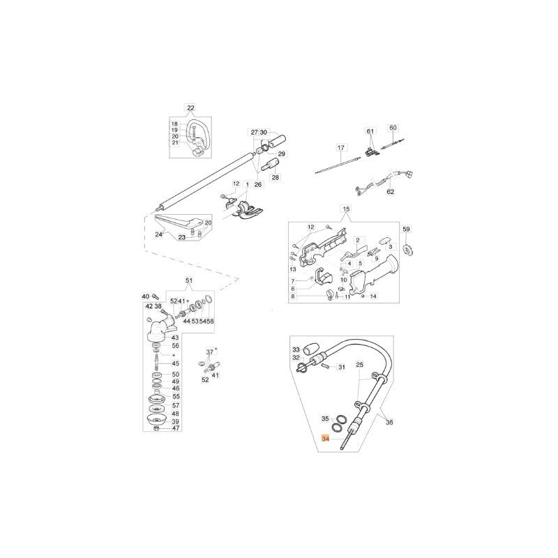 foto del prodotto albero flessibile decespugliatore modelli om43bp originale emak 62040046r