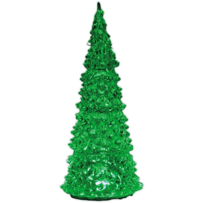 foto del prodotto albero illuminato in cristallo, 3 colori cambiabili, grande, per villaggio di natale