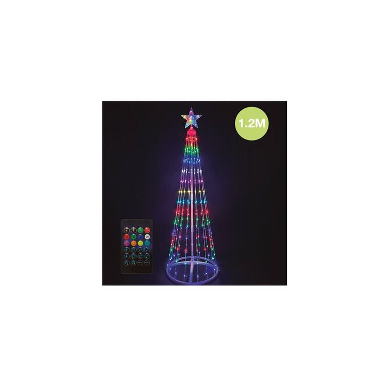 foto del prodotto albero led intelligente tramite bluetooth e telecomando kiondo 1.2m 24 funzioni rgb ip44