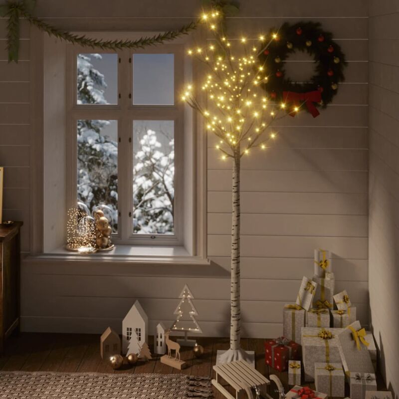 foto del prodotto albero natale 180 led 1,8 m salice bianco caldo interno esterno vidaxl