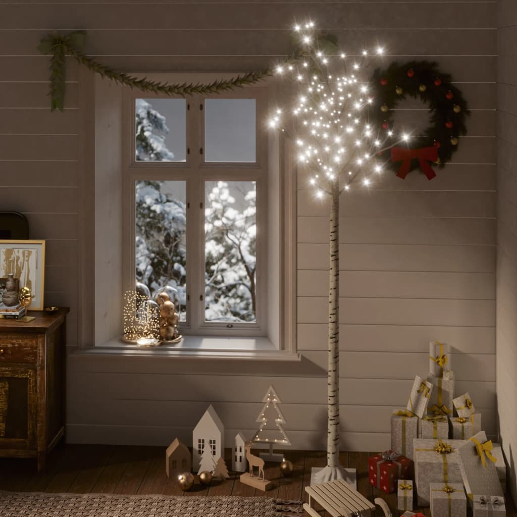 foto del prodotto albero natale 200 led 2,2m salice bianco freddo interno esterno