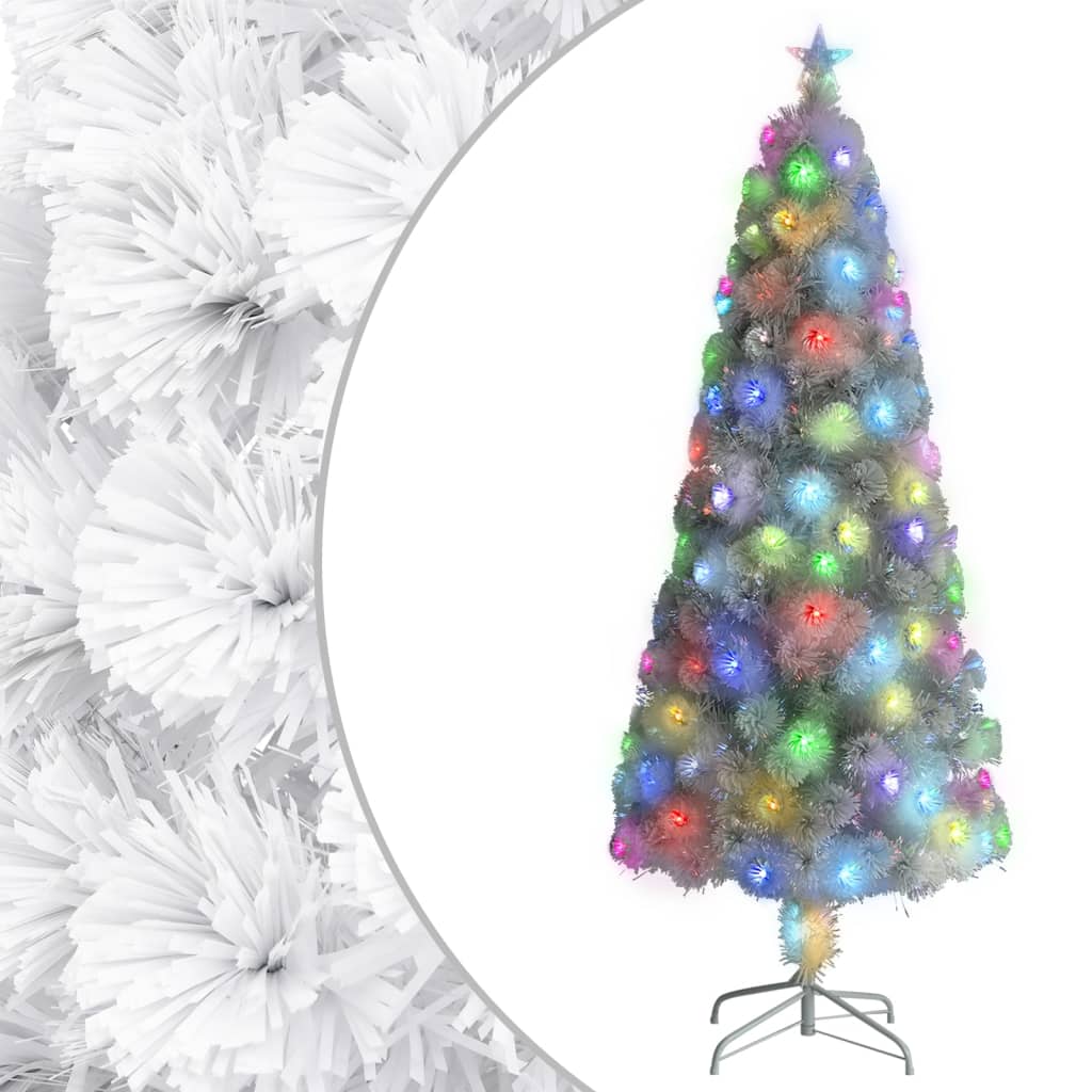 foto del prodotto albero natale artificiale led bianco 210 cm fibra ottica