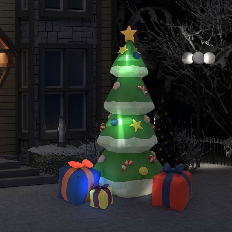 foto del prodotto albero natale gonfiabile decorazioni led interno esterno 240 cm