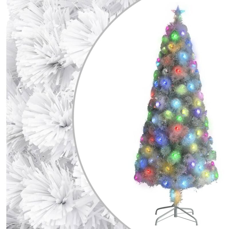 foto del prodotto albero natale preilluminato bianco 240 cm in fibra ottica vidaxl 742581