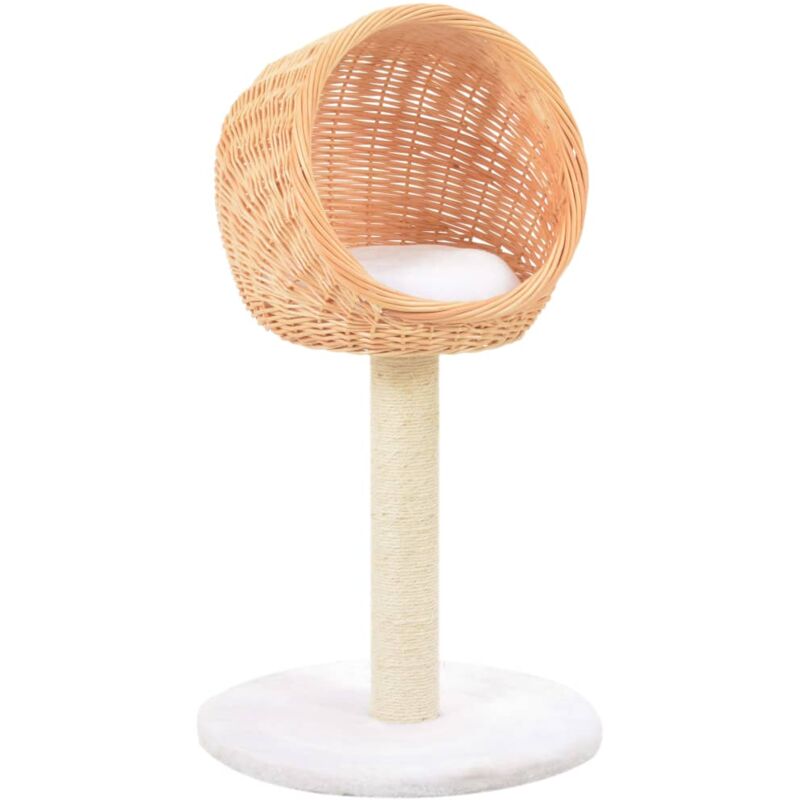 foto del prodotto albero per gatti con tiragraffi in legno di salice naturale vidaxl 375384