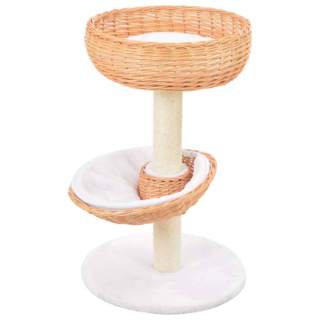 foto del prodotto albero per gatti con tiragraffi in legno di salice naturalecod mxl 104924