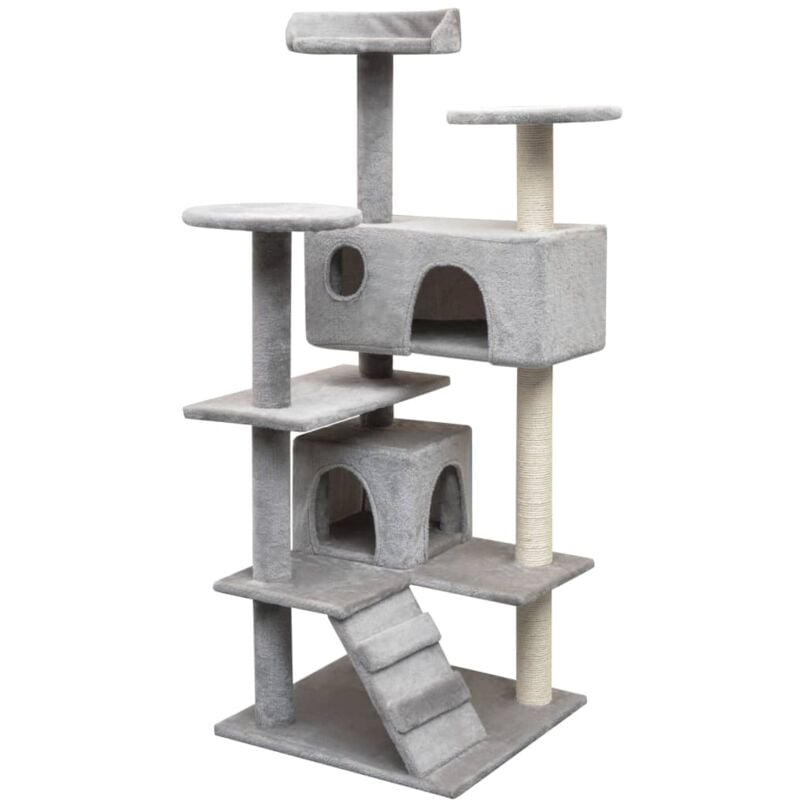foto del prodotto albero per gatti con tiragraffi in sisal 125 cm grigio vidaxl