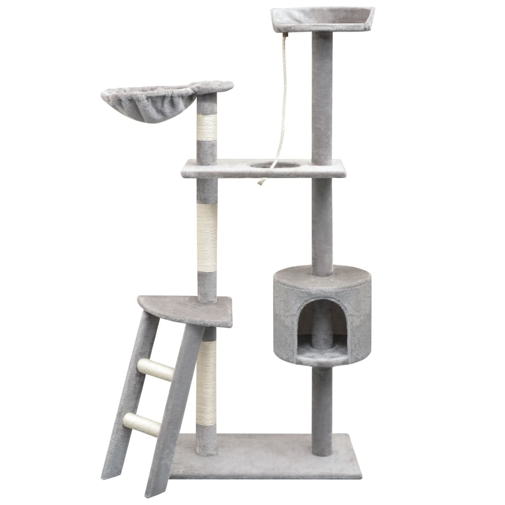 foto del prodotto albero per gatti con tiragraffi in sisal 150 cm grigio cod mxl 18807