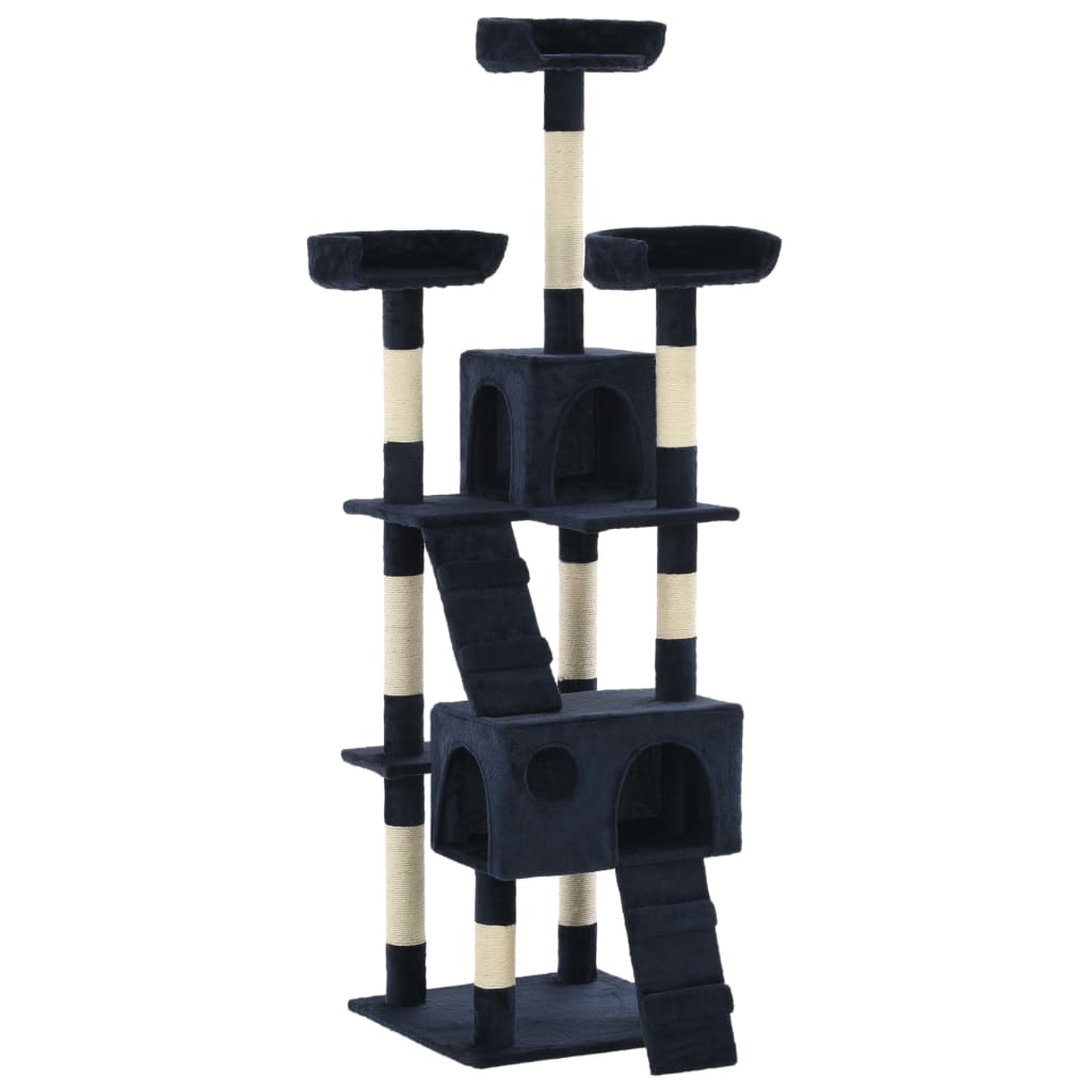 foto del prodotto albero per gatti con tiragraffi in sisal 170 cm blu